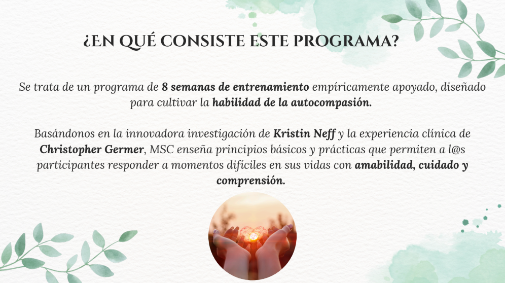 Programa MSC Mindful self-compassion 2026 en qué constiste