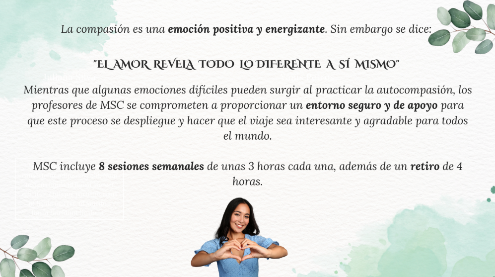 Programa MSC Mindful self-compassion 2026 el amor revela todo lo diferente a si mismo