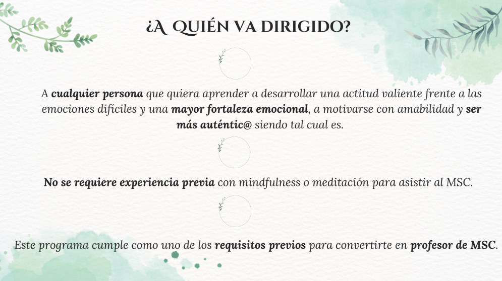 Programa MSC Mindful self-compassion 2026 a quién va dirigido